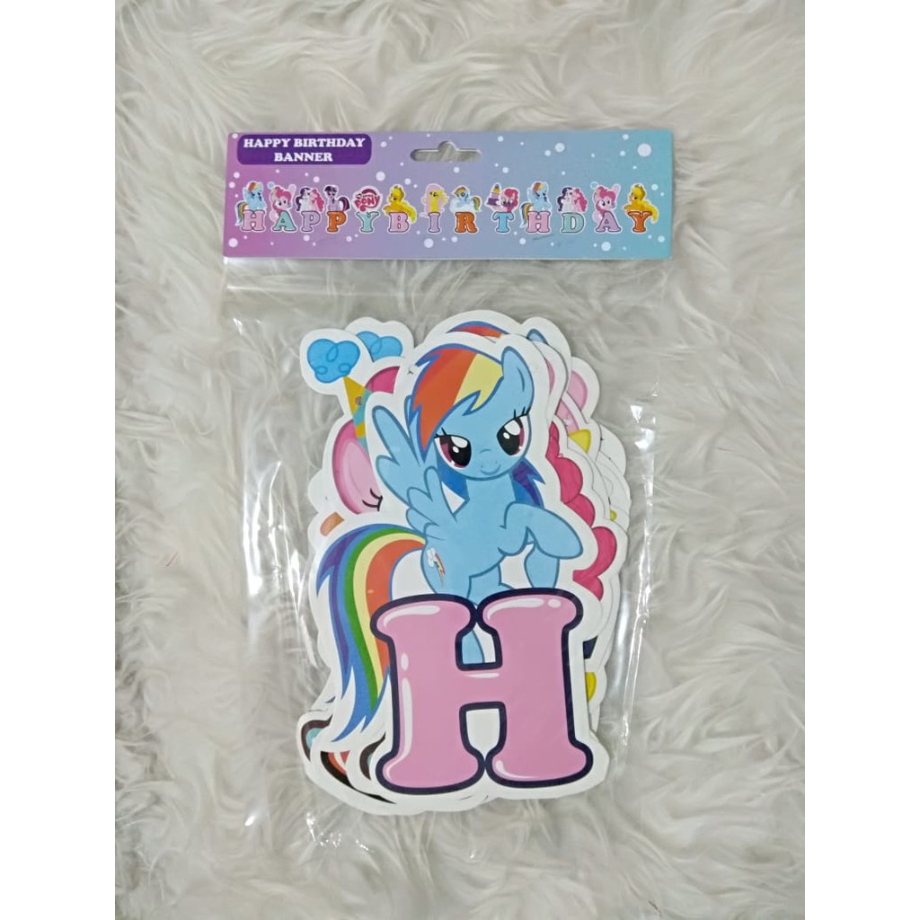 BUNTING BANNER  FLAG 2D LITTLE PONY Perlengkapan dekorasi  