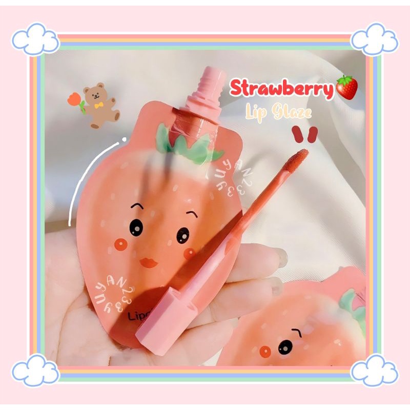 PROMO ECER!!!LIP GLOSS STRAWBERRY SACHET IMAN OF NOBLE COVER PINK L120-1 PINK