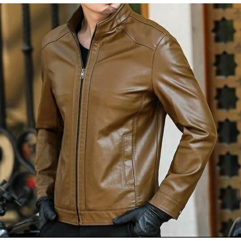 Jaket kulit elegan domba asli