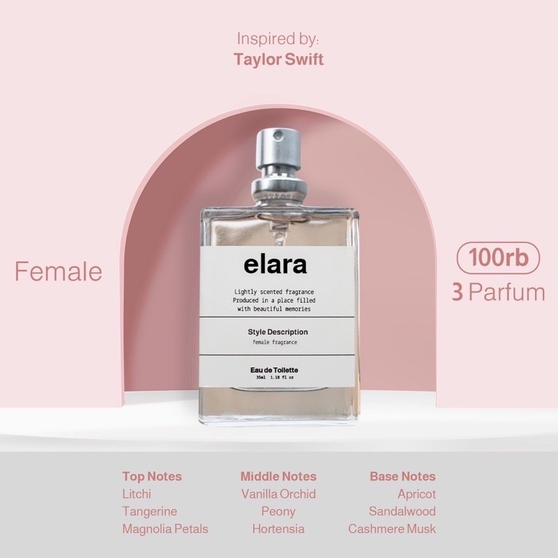 Bjorka ELARA Parfum Wanita Tahan Lama Murah Inspired Perfume Lokal Terlaris