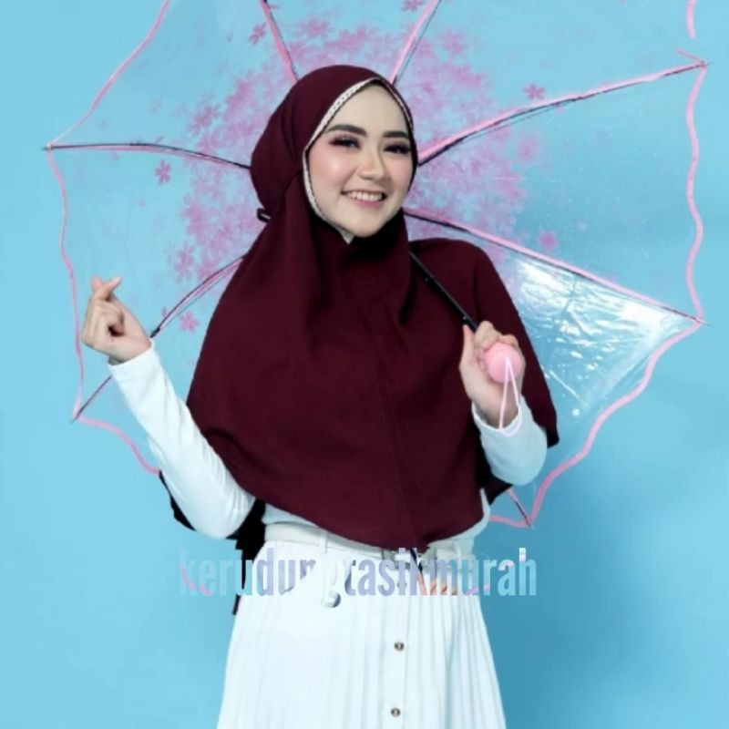 (AZ)  bergo renda alazhar hijab sport jilbab untuk gamis terbaru