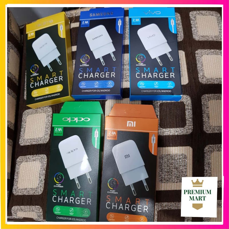 Charger Fast Charging 2.4A Smart Charger Micro usb xiaomi, oppo, samsung, vivo [PM]