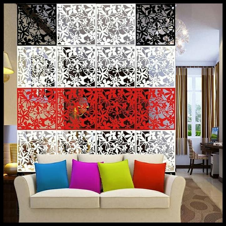 Dekorasi Penyekat Ruangan Partisi Pembatas Ruang Tamu Sekat 3D Vintage - Putih