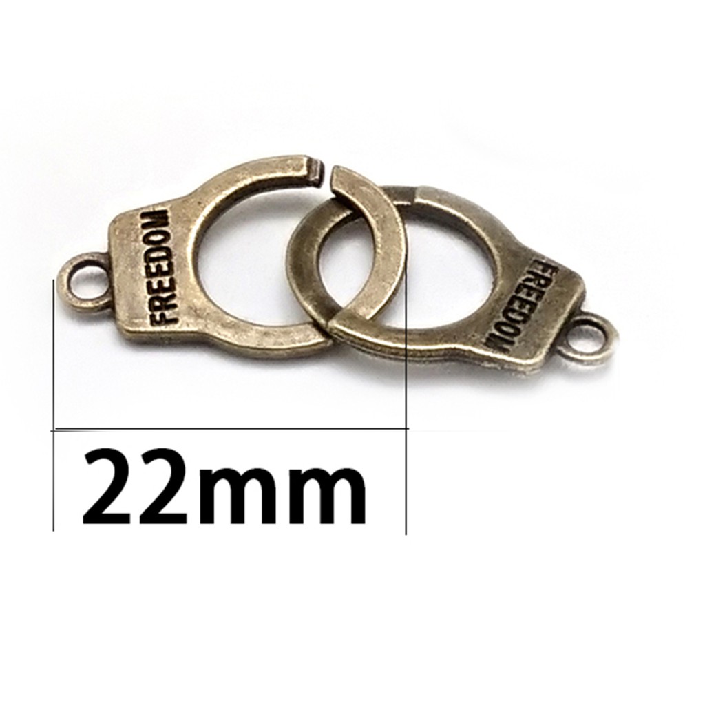 Charm Gelang Diy Bentuk Borgol Freedom 22mm Bahan Zinc Alloy