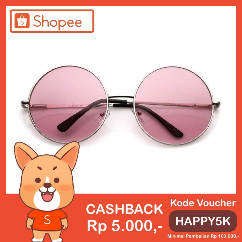 Anti UV Sunglasses [ Pink-X ] Kacamata Pria &amp; Wanita - BULAT