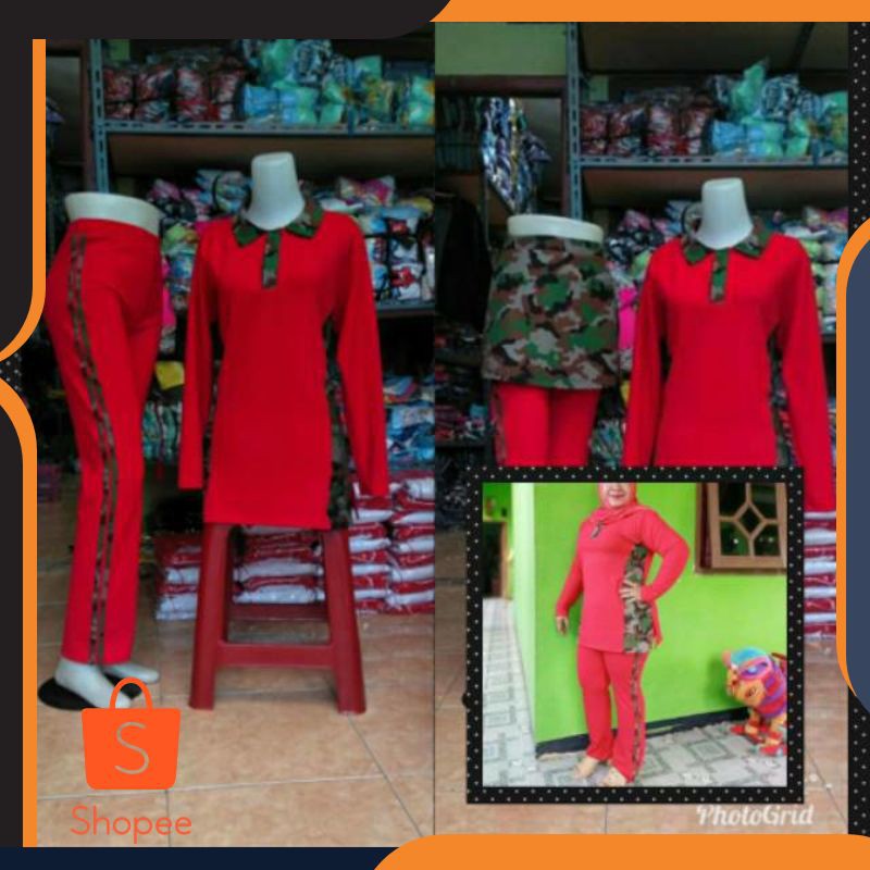 Murah setelan olahraga muslim rok lepas baju senam wanita konveksi Keren