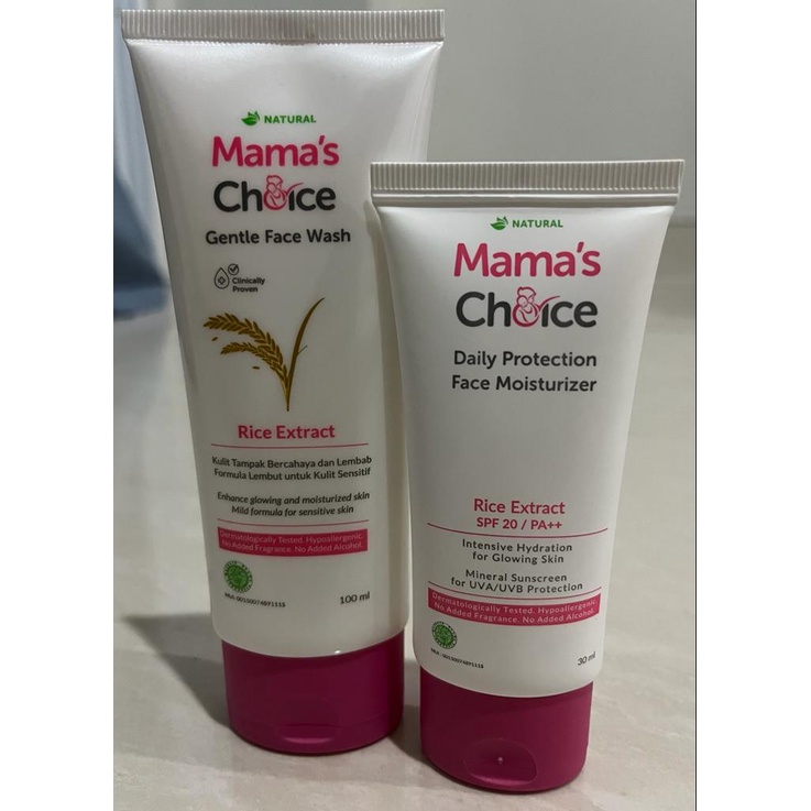 Mama's Choice Paket 2in1 Face Care (Face Wash &amp; Face Moisturizer) - Paket Perawatan Wajah untuk Ibu Hamil
