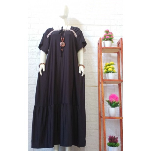 Daster Jersey Renda Jumbo Murah LD 110cm P 130cm