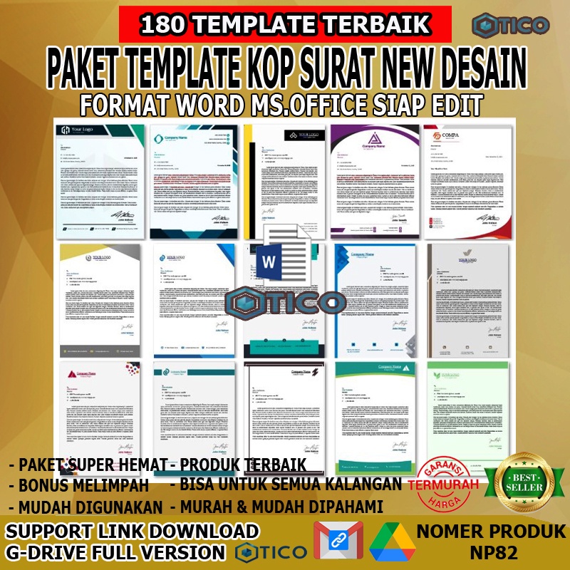 Paket Template Kop Surat Untuk Semua Usaha WORD Siap Edit Usaha Percetakan Terlaris Termurah