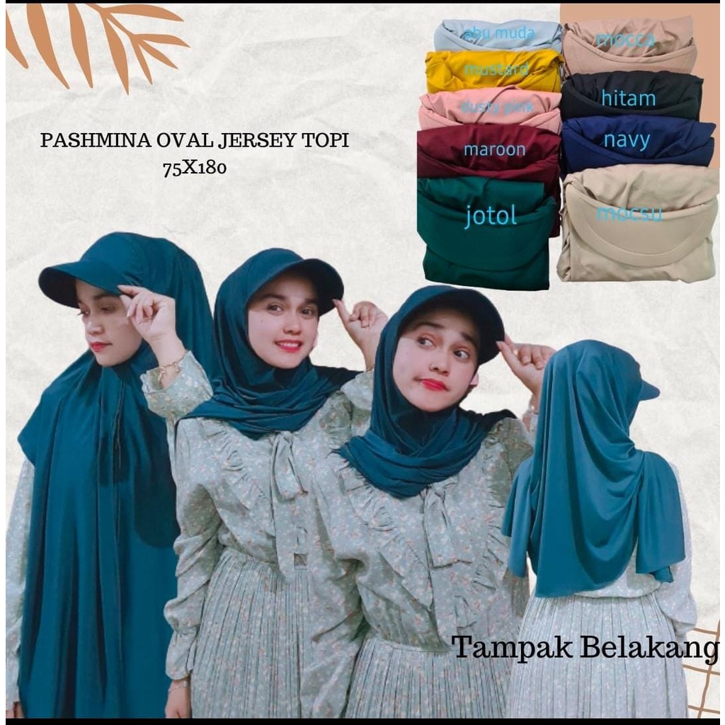 KERUDUNG PASHMINA INSTAN TOPI JERSEY