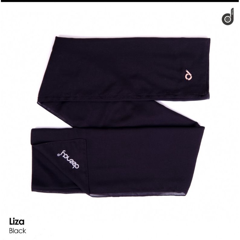 Deenay Polos Hitam Liza Jahit tepi