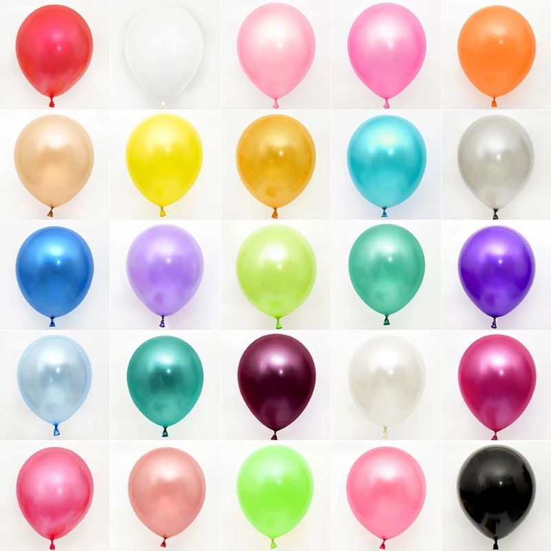 Balon latex metalik / balon karet polos 12inch