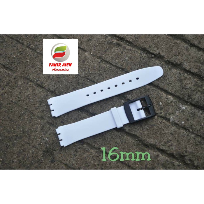 Tali jam tangan Swatch 16mm Rubber strap Tali jam Swatch 16mm Putih