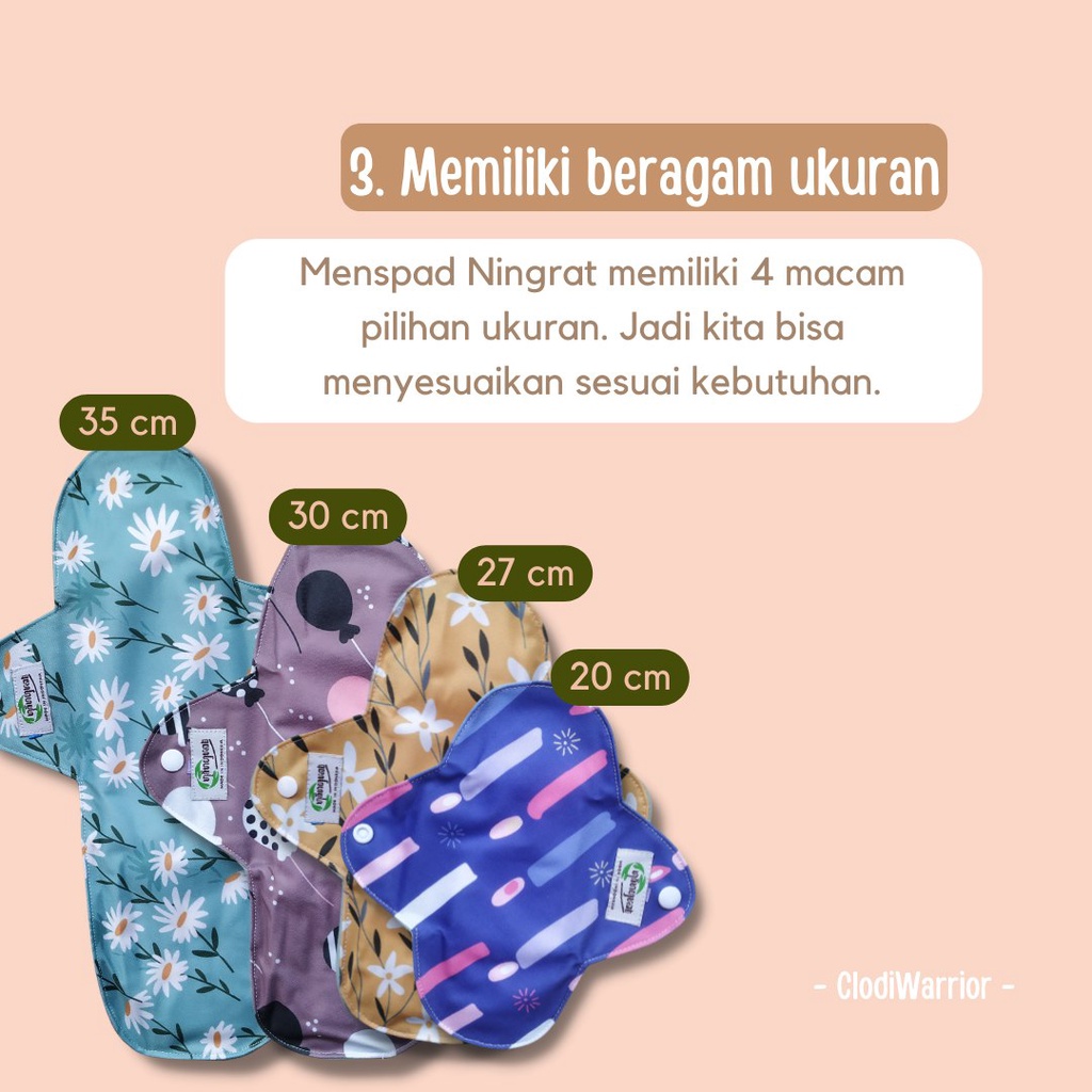 Ningrat Menspad Pembalut kain Cuci Ulang Wanita Menstrual pad SNI