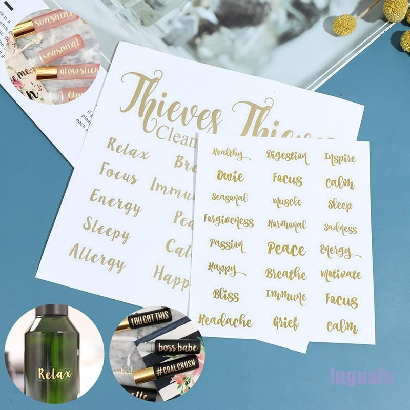 

Label Sticker oil blend gold botol Essential Oil Aroma terapi parfum minyak satuan murah stiker emas