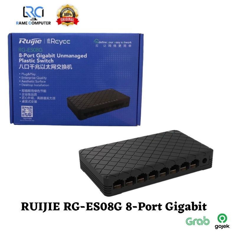 RUIJIE RG-ES08G 8-Port Gigabit unmanaged Switch, 8 Gigabit RJ45 Ports