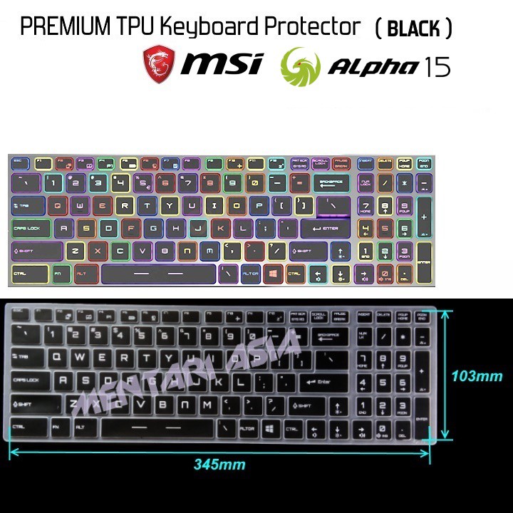 Keyboard Protector MSI ALPHA 15 - PREMIUM TPU BLACK