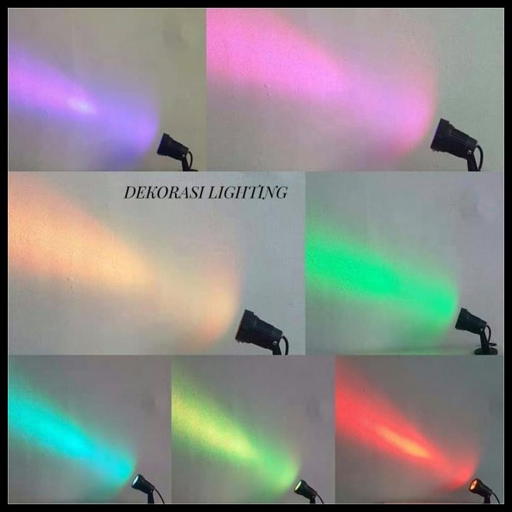 Lampu Taman Sorot Colour Rgb Led 3W Spotlight Warna Warni Waterproof