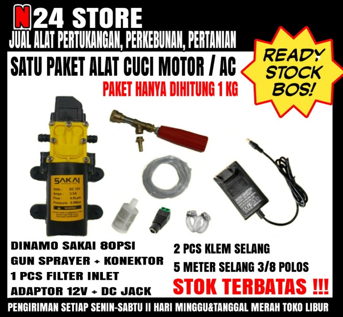 Alat cuci motor / AC / Paket lengkap alat cuci steam / AC siap sembur
