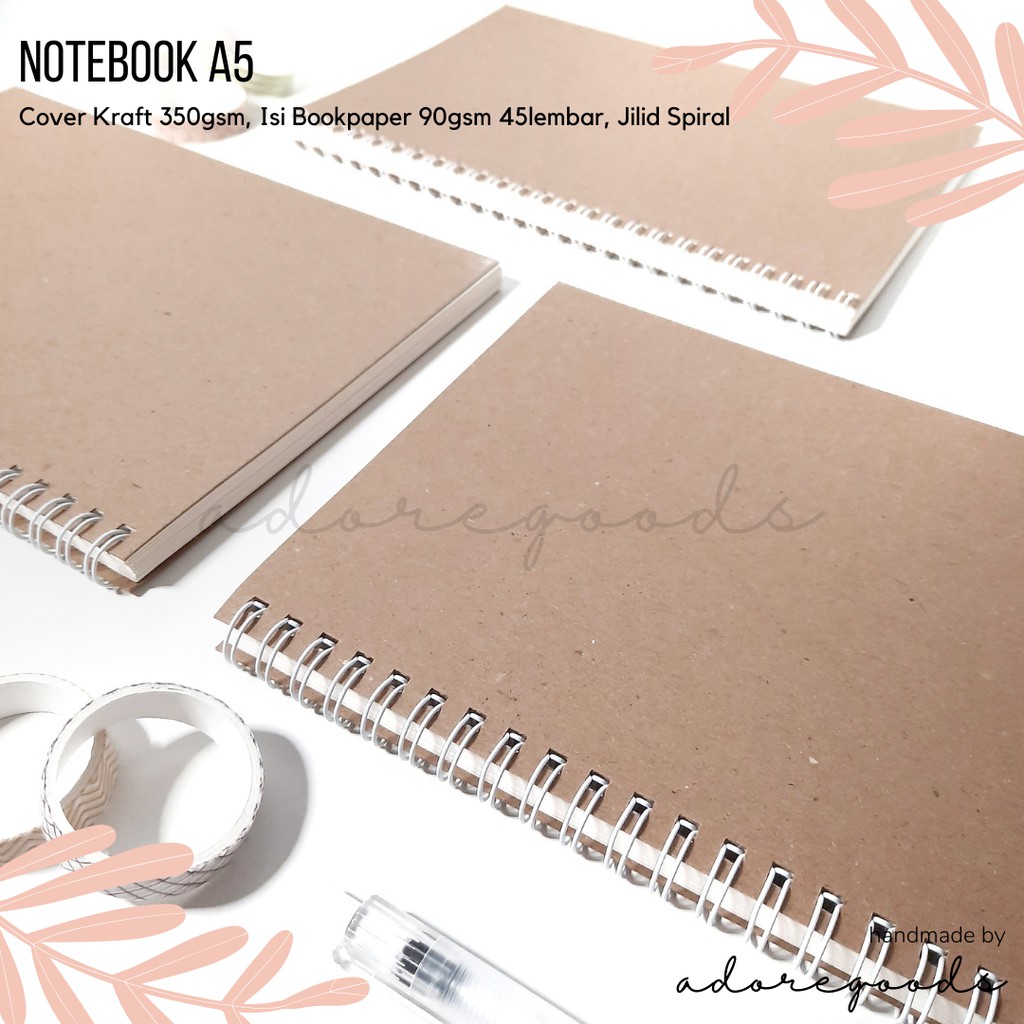 

Notebook Buku Catatan Journal Bujo Spiral A5 Kraft