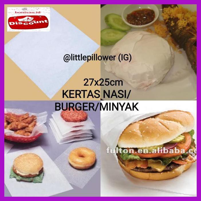 

6Rt6R6- (Isi 100Lembar) Kertas Nasi Kfc/Burger/ Kertas Minyak/Kertas Bungkus S5Sf575-