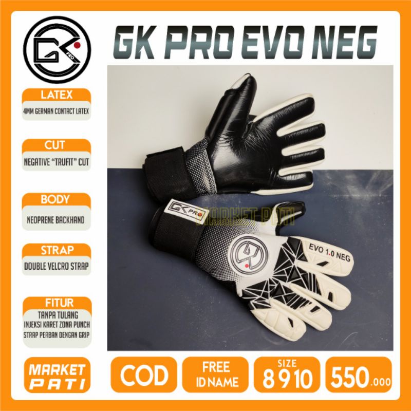 SARUNG TANGAN KIPER ORIGINAL GK PRO EVO 1.0 NEG WHITE LIMITED EDITION
