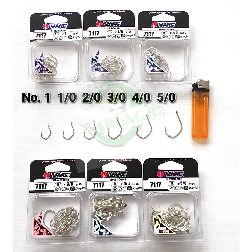 Mata Kail Pancing Laut Slow Jigging VMC 7117 isi 25 pcs No.1 - 5/0 Hi Carbon