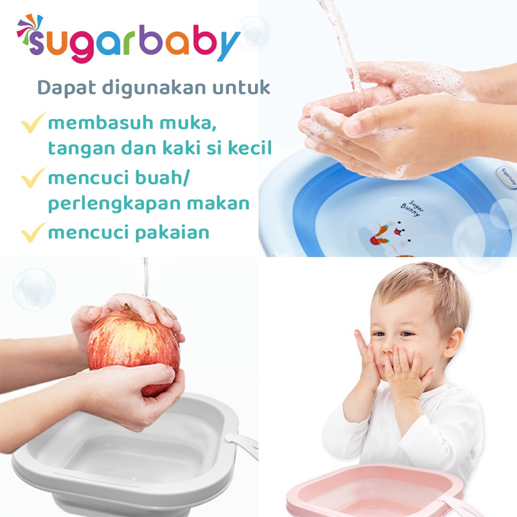 Sugar Baby Baskom Lipat Praktis Foldable Baby Wash Basin Ember Lipat Multifungsi