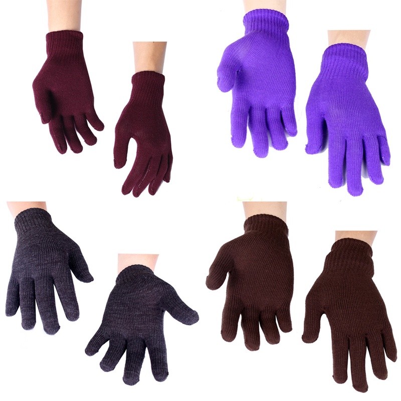 Sarung Tangan Motor Wanita dan Pria Full Jari - Rajut Polos / Sarung Tangan Serba Guna - MTR (COMB)