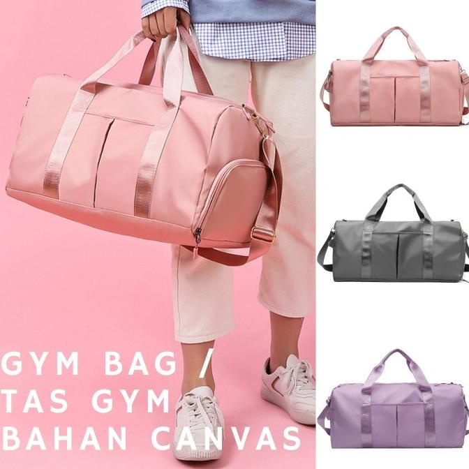 Tas Gym / Gym Bag Bahan Canvas / Tas Travelling Duffle Bag Tas Fitnes
