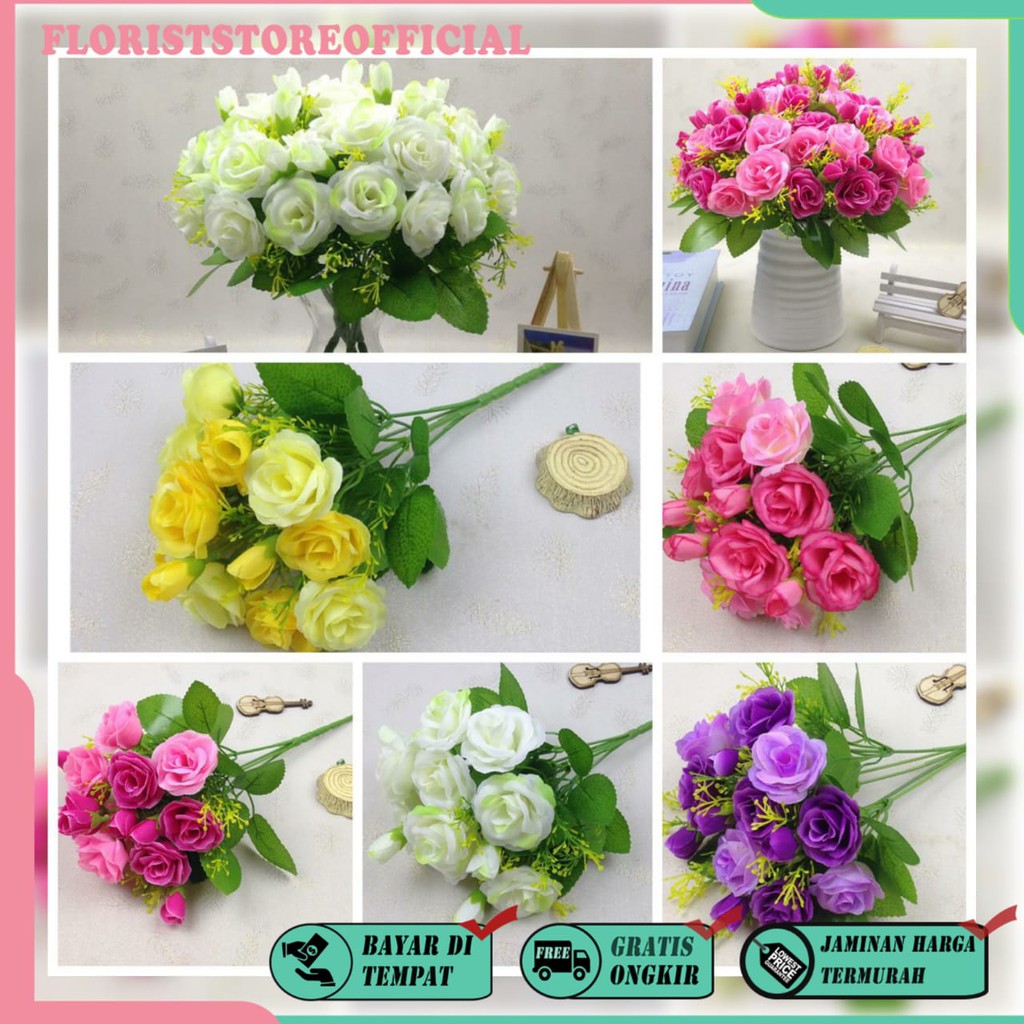 COD BUNGA MAWAR  BUNGA TANGKAI PLASTIK BUNGA ARTIFISIAL BUNGA PAJANGAN BUNGA HIASAN BT9018