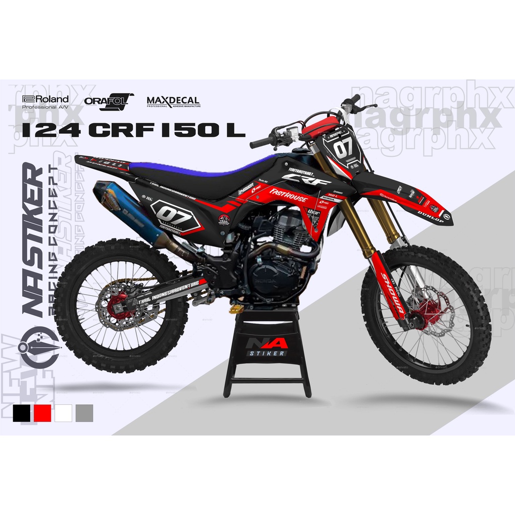 DECAL CRF SIMPLE MERAH HITAM - DECAL CRF FUULBODY CRF-124
