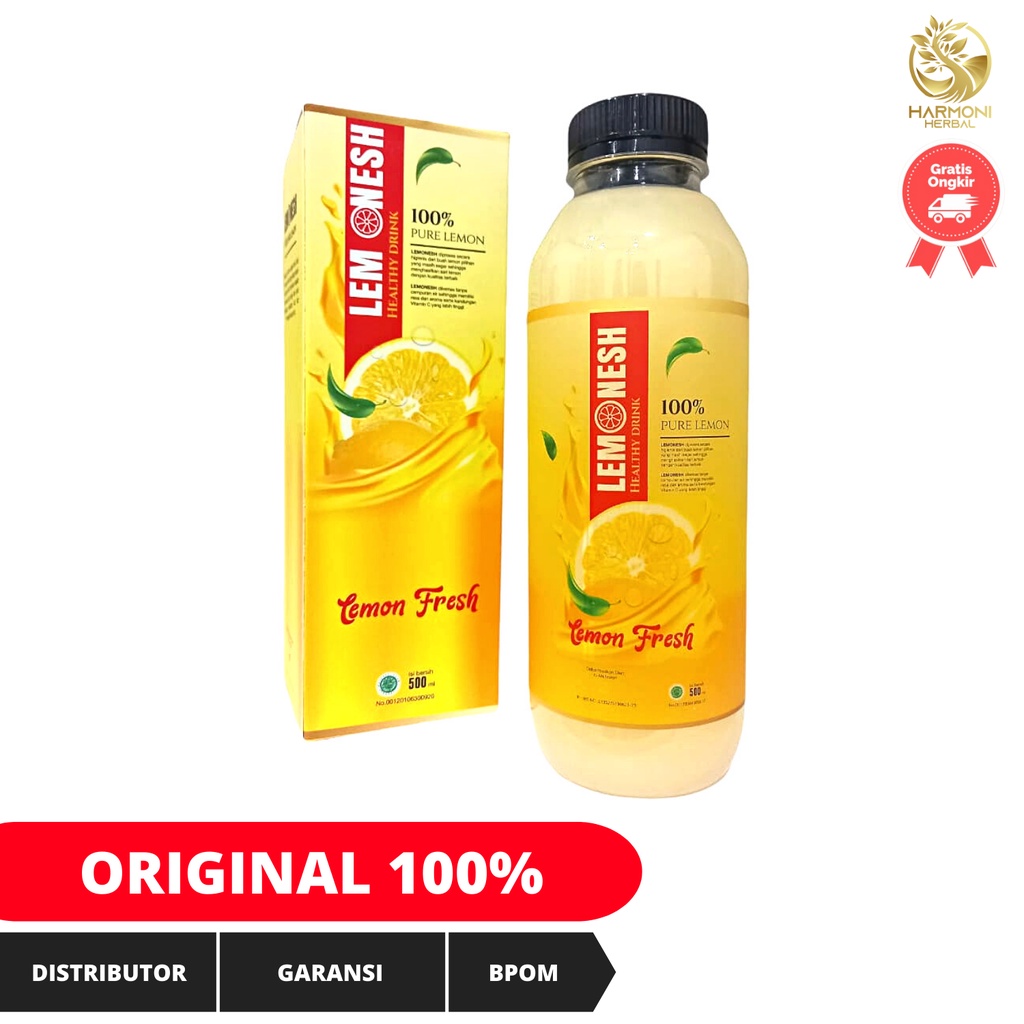 Sari Lemon Lemonesh Original Pure Lemon 500 ml | Jus Lemon Untuk Pelangsing | Sari Lemon Bio Gold