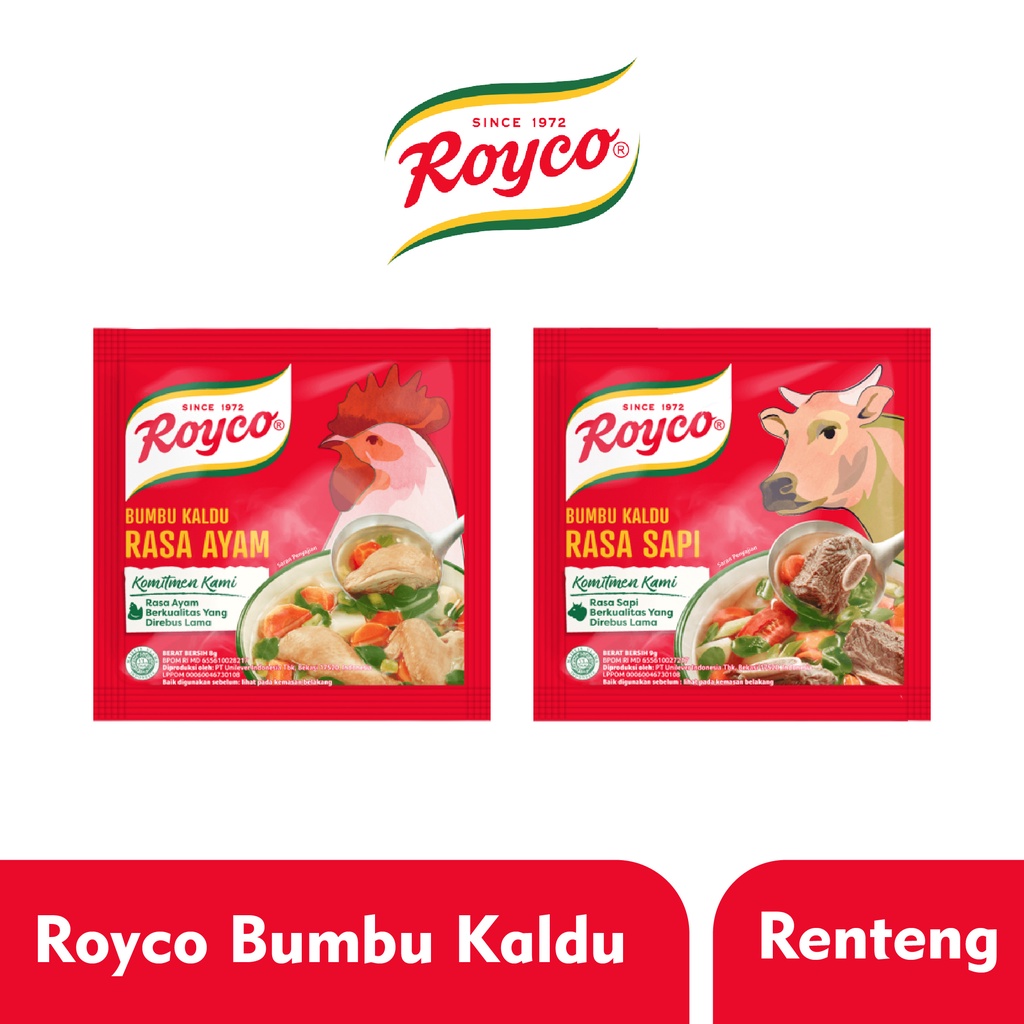 

Royco Renteng/12pcs kemasan 8gr Rasa ayam/sapi