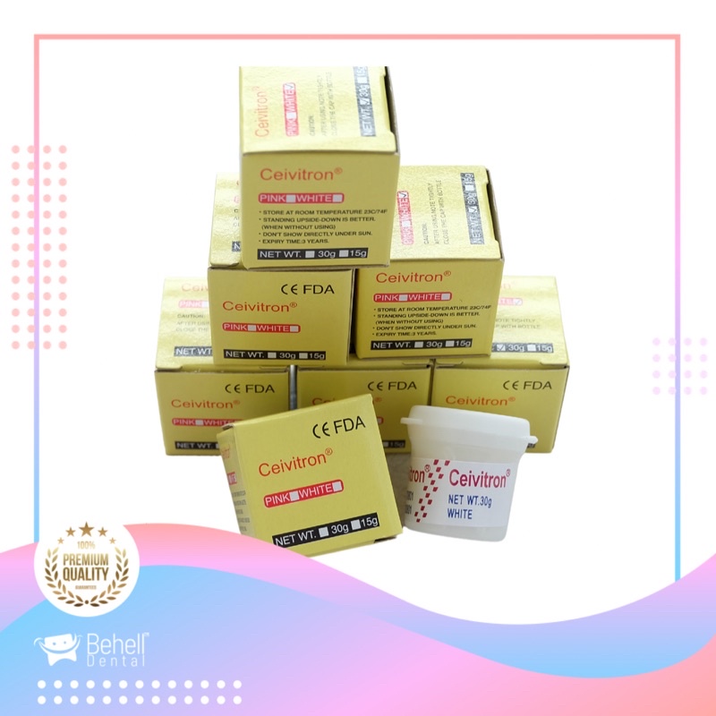 DENTAL CEIVITRON CAVIT CAVITON Bahan Tambalan Tumpatan Tambal Gigi Sementara TS Putih Pink Temporary Tooth Filling kavitas  Mirip Gic / Glass Ionomer Cement ORIGINAL ORI ASLI / Temptooth