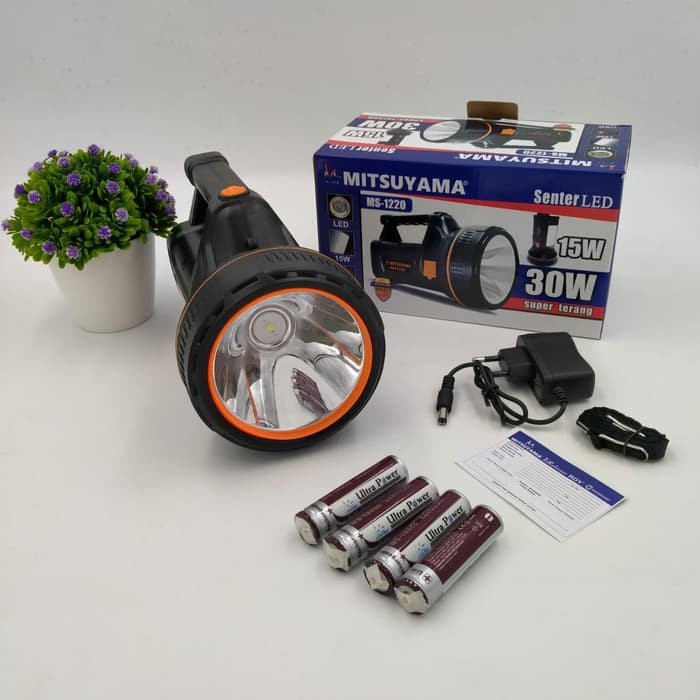 SENTER TANGAN LED 30W MITSUYAMA LAMPU EMERGENCY 15W MS-1220