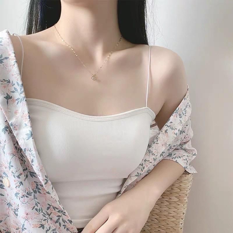 Kalung Gold titanium premium mainan Kubus Diamond aksesoris fashion perhiasan wanita