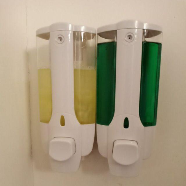 Dispenser Sabun Cair 2 In 1 With Key Lock ( Tabung Warna Putih Bening)