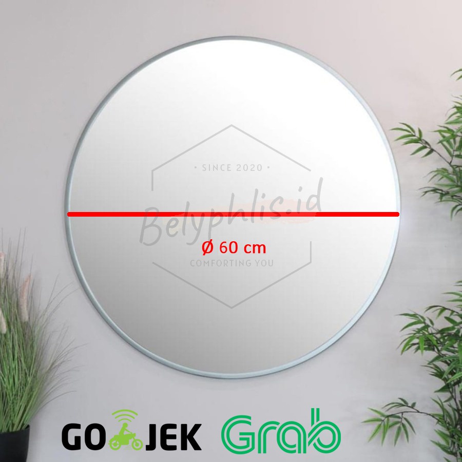 Cermin Bulat 60 cm | Cermin Kamar Mandi | Cermin Rias | Cermin Dinding