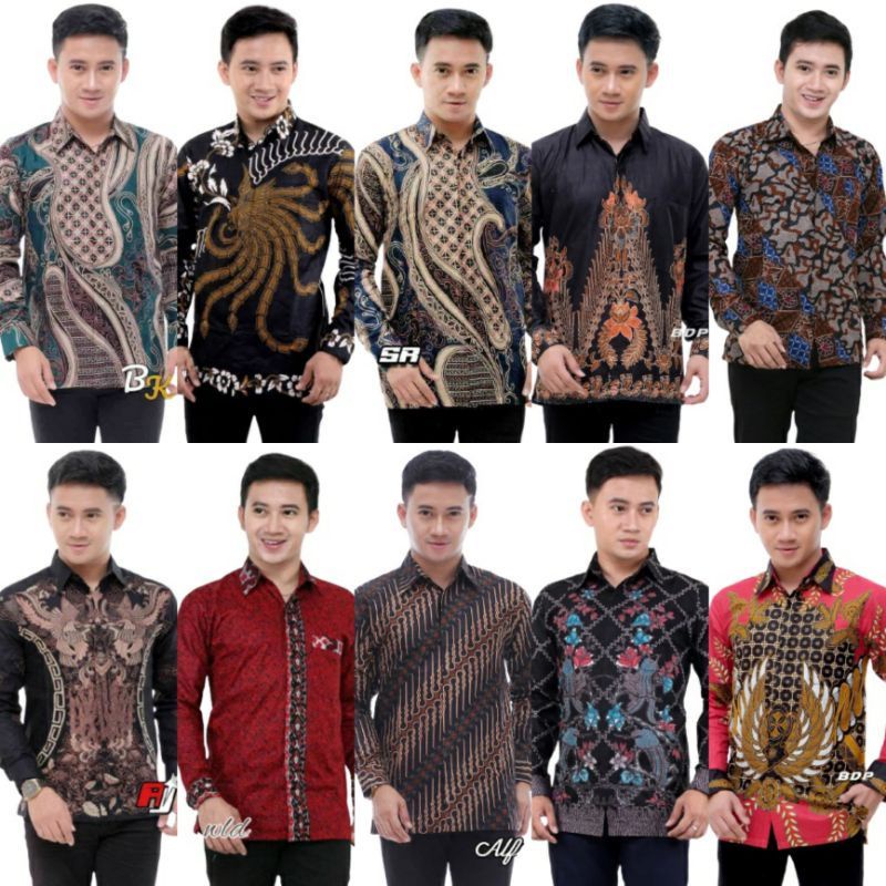 Kemeja Batik Pria Modern Lengan Panjang Casual Modis Slim Fit Trendy Masa Kini OL 162