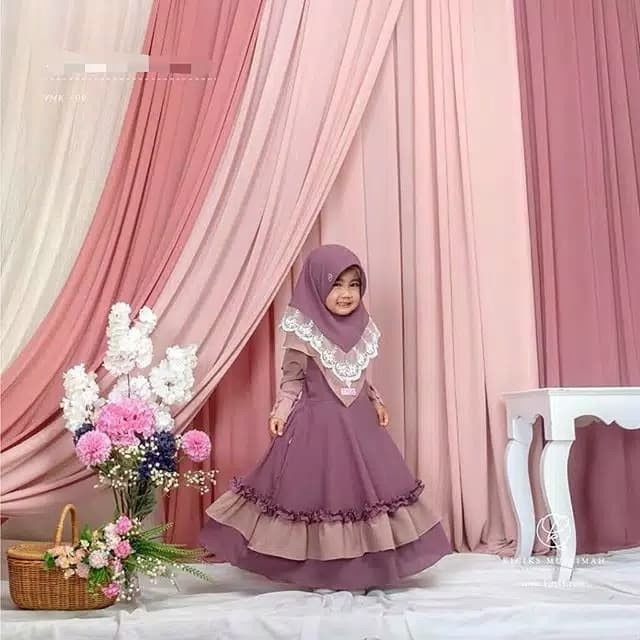 Gamis Syari Baju Muslim Anak Umur 3-4 Tahun Terbaru