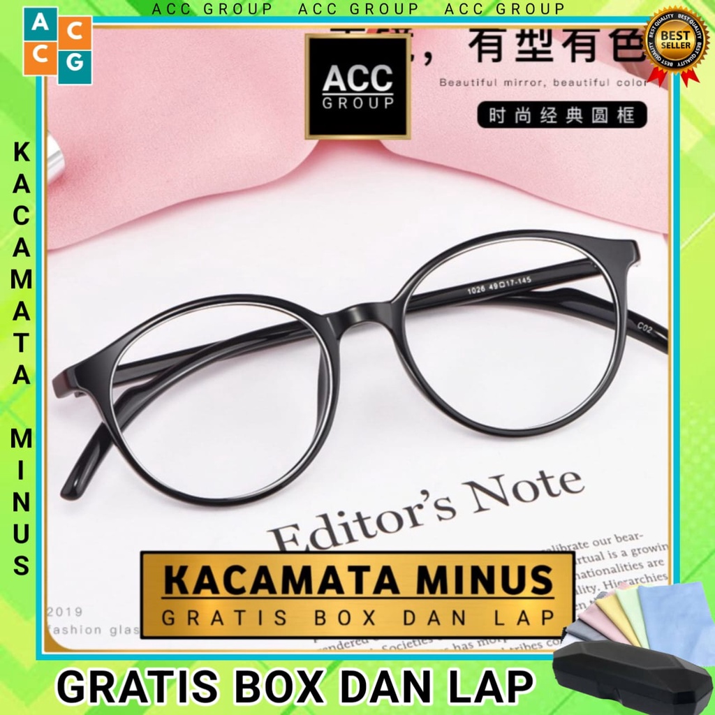 KACAMATA FASHION WANITA PRIA TERKINI KOREAN VINTAGE MINUS UNISEX FRE BOX DAN LAP