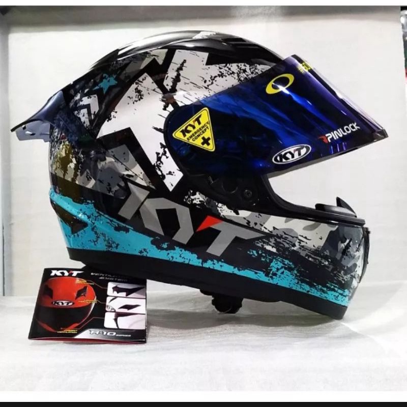 HELM FULL FACE | KYT R10 | AQUA BLUE | PAKET GANTENG