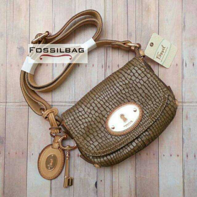 Fossil Maddox Small Flap Snakeskin Ash Grey