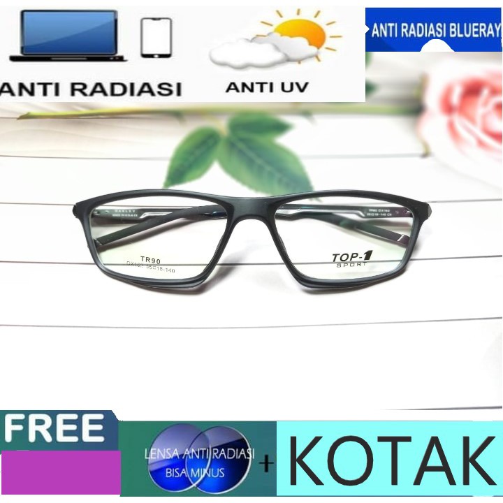 PAKET Kacamata PRIA ANTIRADIASI UV PHOTOCROMIC + Lensa minus/plus/cyl/normal