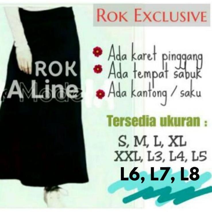 ₭❧£ Rok Hitam Navy Panjang Model A/Rok Hitam Polos Kuliah  Kantor Kerja Ospek Sekolah Murah new