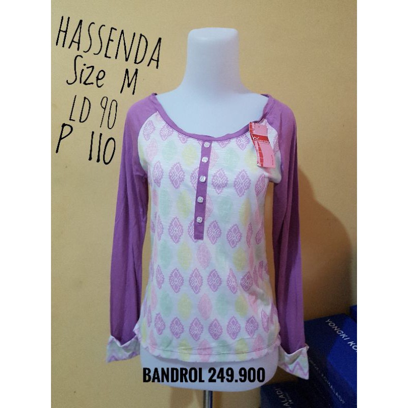 Hassenda Kaos wanita baju atasan perempuan size M