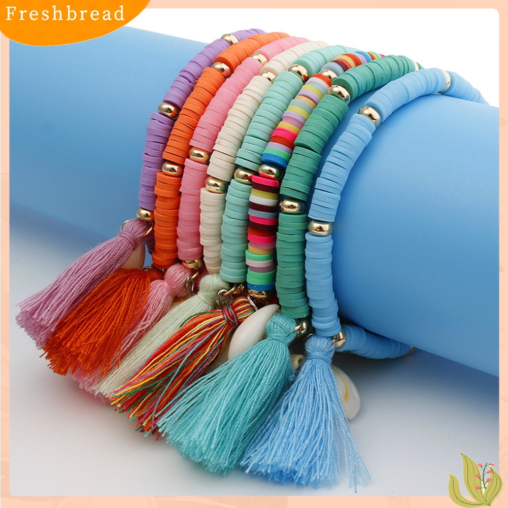 [TERLARIS]Friendship Bracelet Bohemian Rope Shell Charm Tassel Bangle Women Jewelry Gift