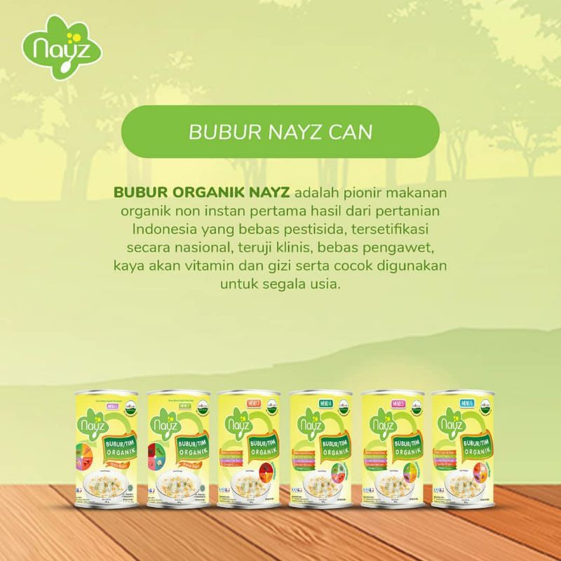 NAYZ Bubur Bayi Organik Can 300gr | Bubur Beras/ Tim Non Instant