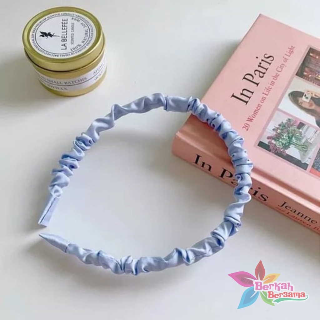 RT45 Scrunchie Bando Bandana Headband Scrunchie serut satin polos korea instant fashion wanita BB6062
